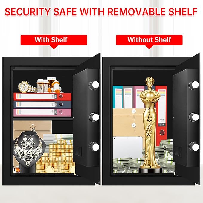 3.4 Cub Large Home Safe Fireproof Waterproof, Digital Security Fireproof Safe - Image 4