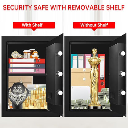 3.4 Cub Large Home Safe Fireproof Waterproof, Digital Security Fireproof Safe - Image 4