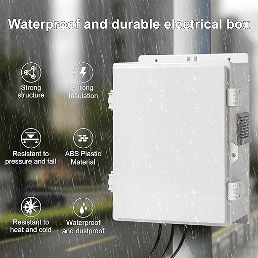 Outdoor Electrical Junction Box, ABS Water Resistant Enclosure - Image 5