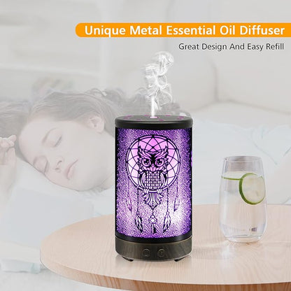 Owl Essential Oil Diffuser, Daroma 100ml Metal Aromatherapy Ultrasonic Cool - Image 2