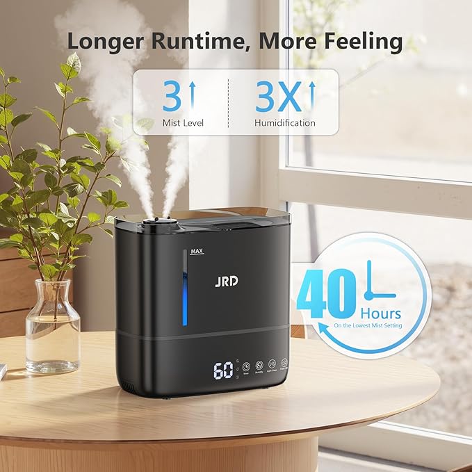 JRD Humidifiers for Bedroom, Ultrasonic Humidifier 4L for Large Room, Cool Mist - Image 2