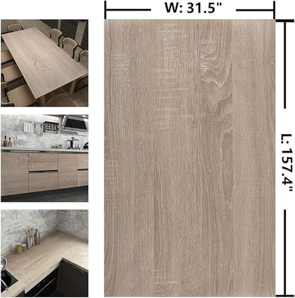 31.5"x 157.4" Light Brown Gray Wood Grain Textured Contact Paper Oak - Image 7
