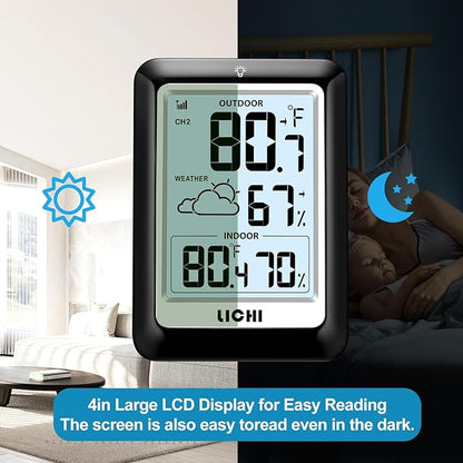 Indoor Outdoor Thermometer Wireless Weather Station, Internal External - Image 6