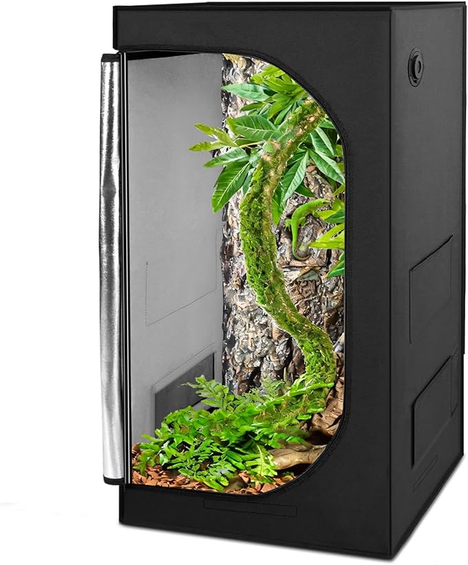 REPTIZOO 120 Gallon Reptile Tent Habitat 24"x24"x48" High Reflective Reptile by REPTIZOO