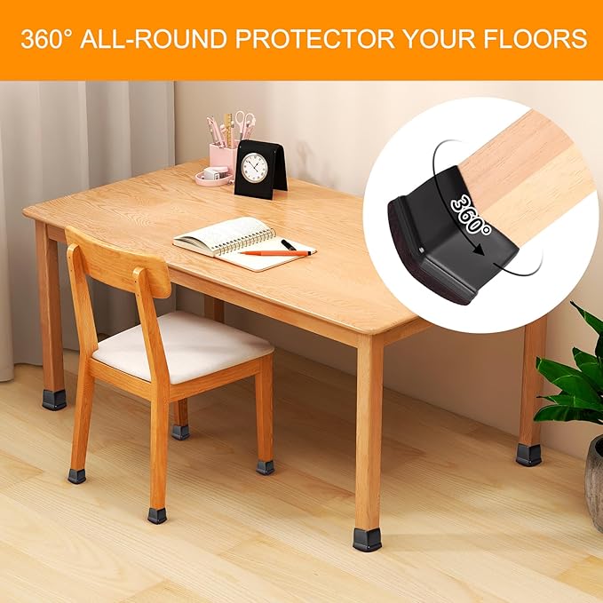 16PCS Square Chair Leg Floor Protectors, Felt Furniture Pads - Image 2