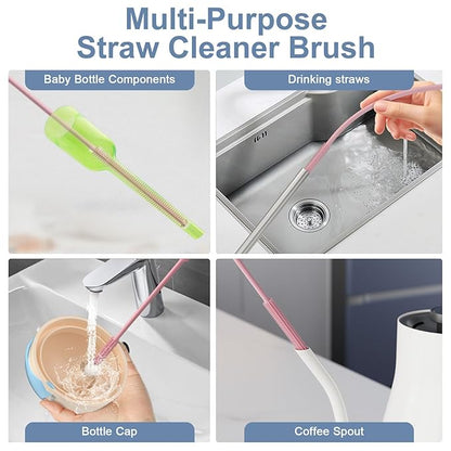 Reusable Silicone Straw Cleaner Brush Set, Flexible&Bendable Design, Dishwasher - Image 3