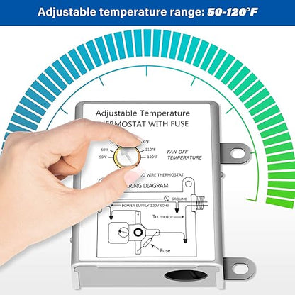 Simple Deluxe 12 Inch Wall Mounted Shutter Exhaust Fan - Image 9