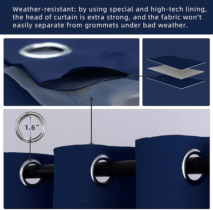 Waterproof Outdoor Curtain W105 x L95 - Image 3