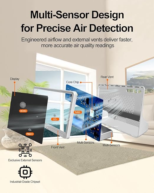 16 in 1 Indoor Air Quality Monitor, Battery Powered, Air Detector Air Quality - Image 3