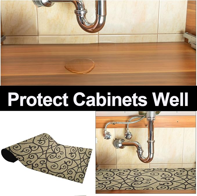 AiBOB Waterproof Under Sink Mat, Absorbent Quick Dry Sink Liners Protect - Image 4