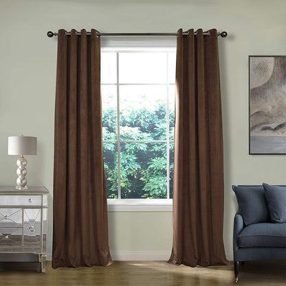 ChadMade Blackout Lined Premium Velvet Curtain Jave 84Wx84L Inch, Eyelet Grommet by ChadMade