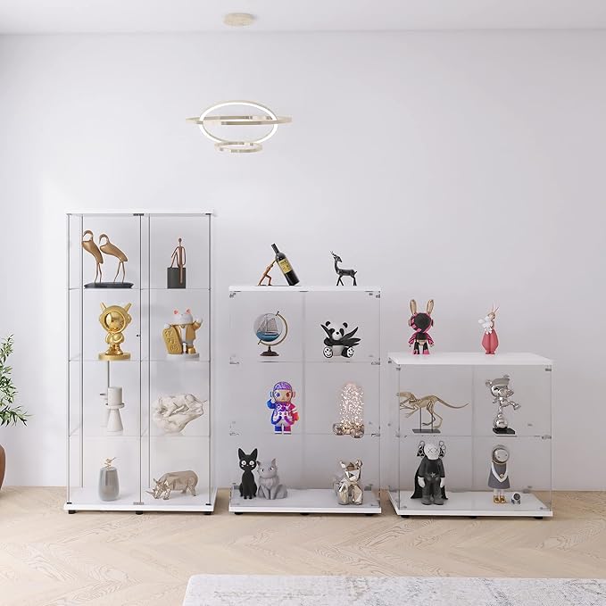 Yoluckea 3 Shelves Glass Display Cabinet - Image 5