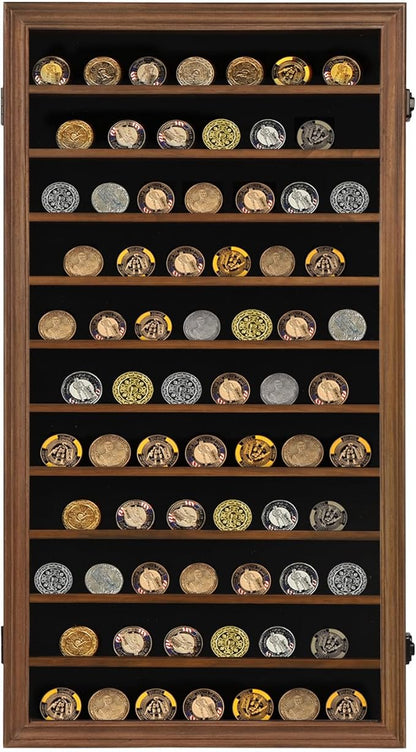 Jinchuan Military Challenge Coin Display Case Lockable Cabinet Rack Shadow Box - Image 7