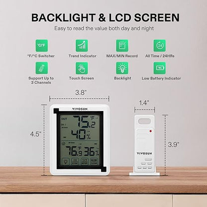 VIVOSUN Remote Sensor for Wireless Thermometer and Hygrometer - Image 7