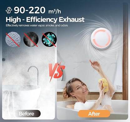 Bathroom Exhaust Fan with Light, 10 RGB Lights Upgraded 2 Way 6 Speed Bathroom - Image 7