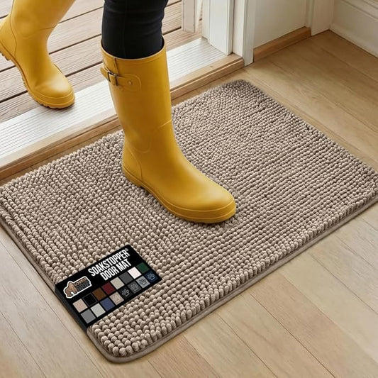 GORILLA GRIP SOAKSTOPPER Dog Door Mat, Machine Washable Rug Absorbent Doormat by GorillaGrip