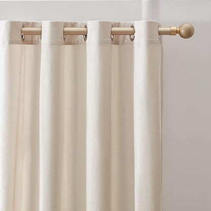 BULBUL Ivory Cream Velvet Curtains 102 inches: Luxury Elegant Living Room - Image 3