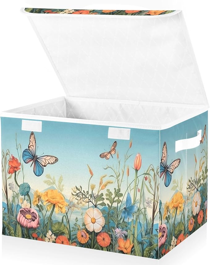 xigua Colorful Flower Pattern Storage Bins - Image 2