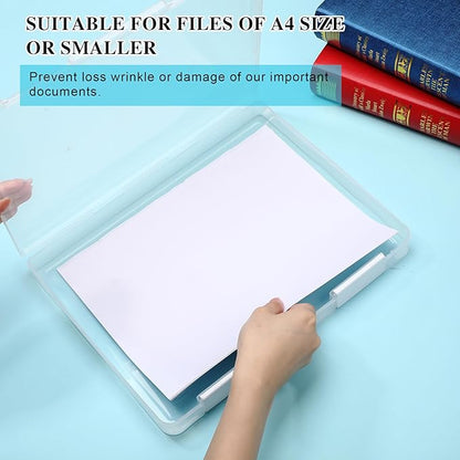 PerKoop 6 Pcs Clear Paper Storage Box A4 Plastic File Box Document Paper - Image 4