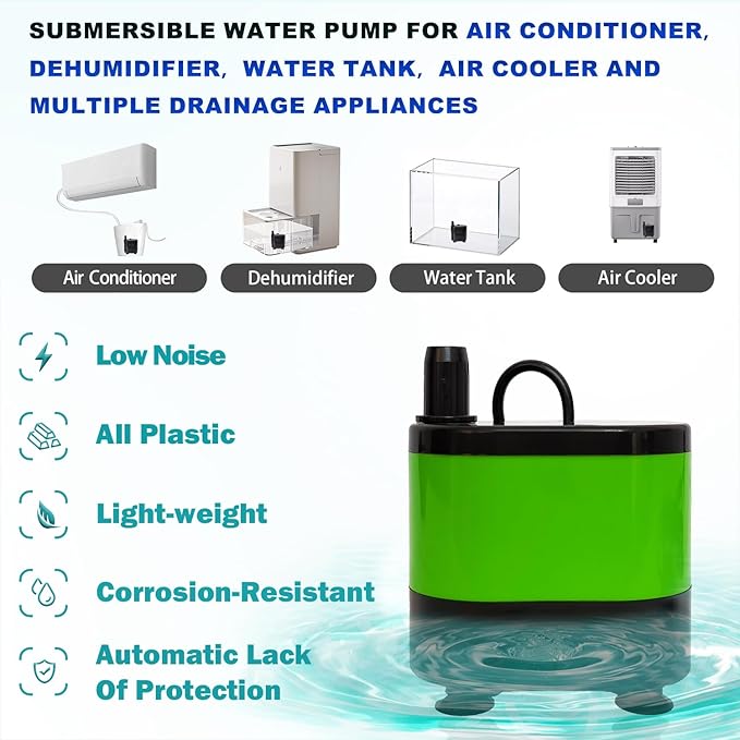 Small Pump With Level Sensor, 5 FT Drain Lift, 110V Automatic Submersible Water - Image 4