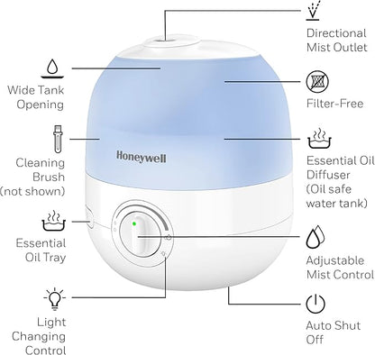 Honeywell Ultra Glow Light Changing Humidifier and Diffuser – Cool Mist - Image 7