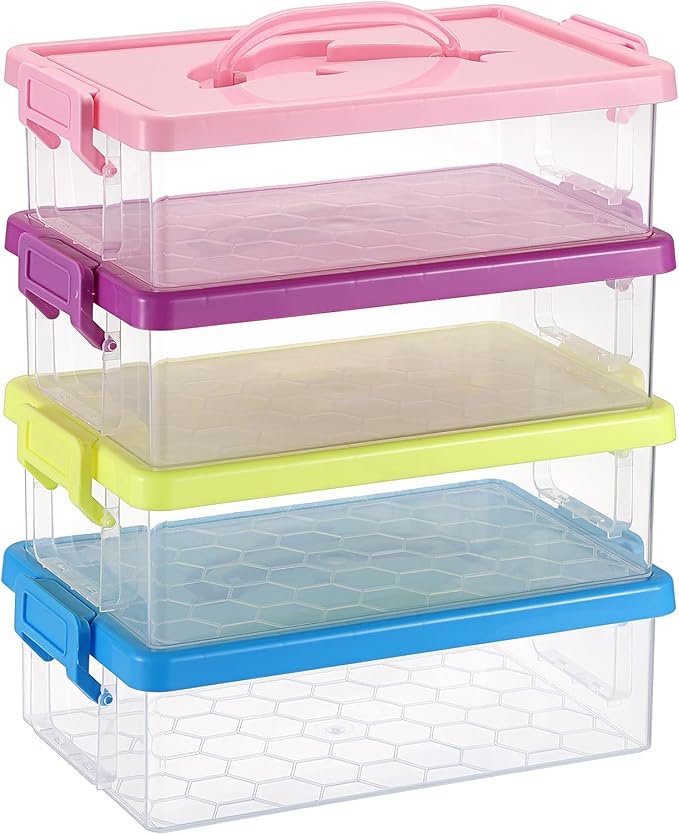 BTSKY 4-Pack Clear Plastic Storage Box by BTSKY