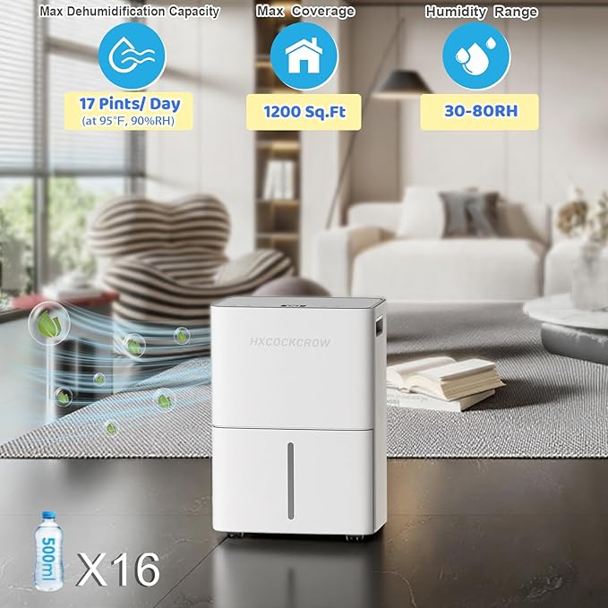Dehumidifier for Basement Home 1200 Sq. ft, 17 Pints Dehumidifiers - Image 2
