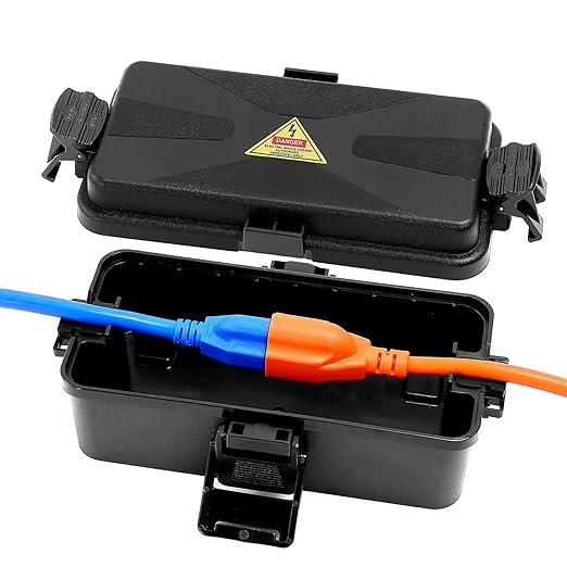 Outdoor Electrical Box Waterproof IP54 Black Outdoor Extension Cord Cover by DIQMIAQ