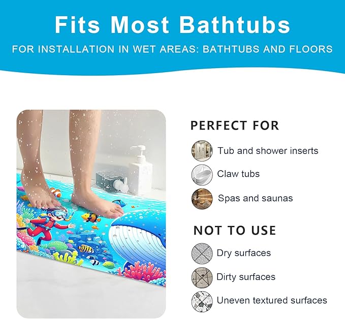 XIYUNTE Baby Bath Mat for Tub Non Slip Kids Bath Mat - Image 6