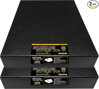 Lineco Museum Archival Storage Box, 16.75x20.75x3 in. Drop Front Design. by Lineco