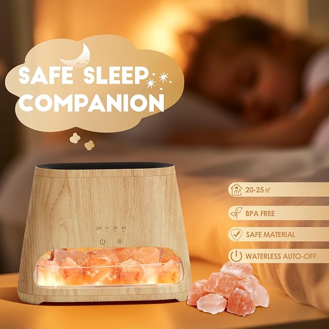 SALKING Colorful Flame Fire Diffuser Humidifier, Himalayan Salt Lamp, 7 Colors - Image 6