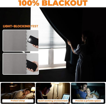 Adhesive Curtain 100% Blackout No-Drill Easy Install - Image 3