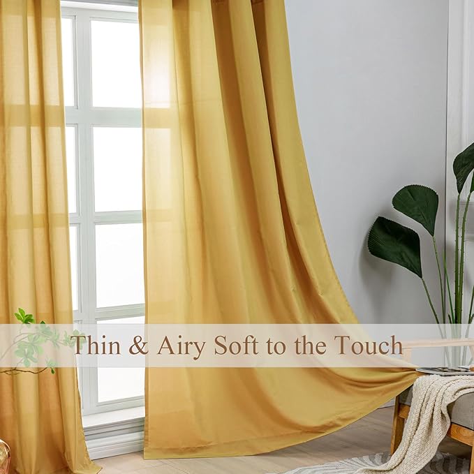 L.Z.E Gold Light Filtering Curtains - Image 2