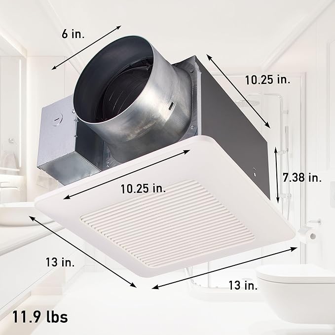 Panasonic FV-1115VQ1 WhisperCeiling DC Ventilation Fan, 110-130-150 CFM - Image 2