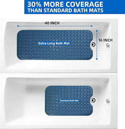 ZHICHENG Bath Tub and Shower Mats, Non-Slip 39 x 16 Inch Extra Long Bath Mat - Image 6