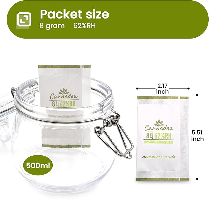 62% RH, 8g Cannadew Humidity Packs Two-Way Humidity Control Pack - Image 2