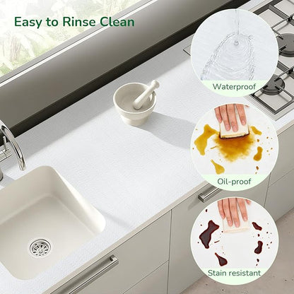 Practical White Shelf Liners for Kitchen Cabinets, Non-Adhesive Drawer Liner - Image 4
