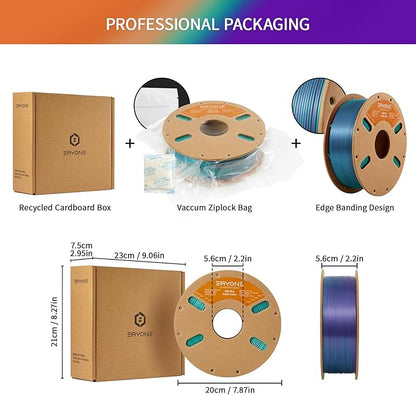 ERYONE Silk Tri Color PLA Filament 3D Printer 1.75mm +/- 0.03mm - Image 6