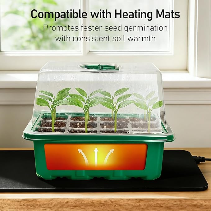 MIXC Seed Starter Tray with Elevated Lid, 120 Cells Seed Starter Kit with - Image 6