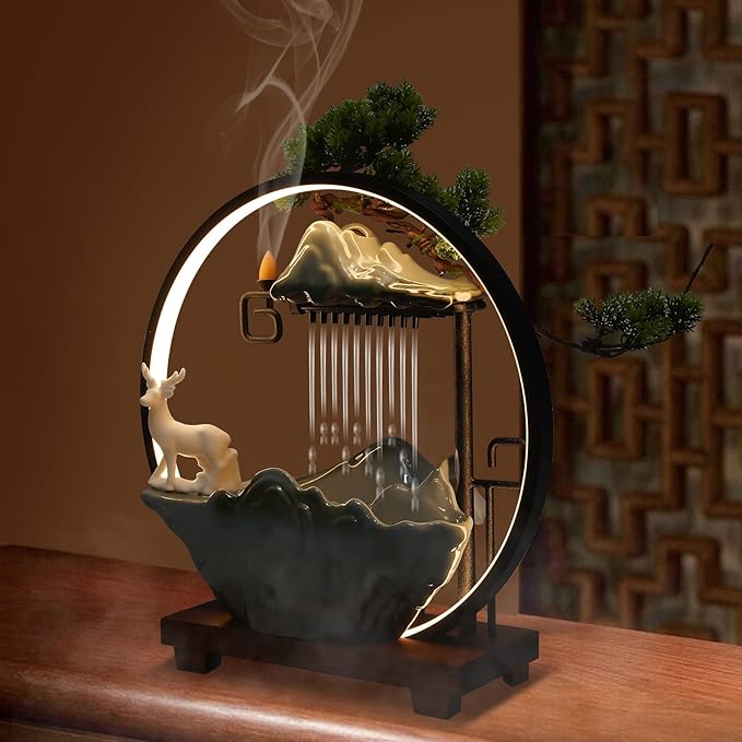 15In Water Fountains Indoor Tabletop Waterfall Humidifier - Image 8