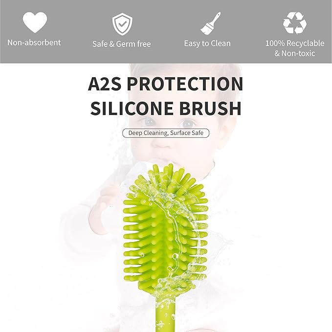 A-Brush Silicone Bottle Cleaner Brush, Long Handle - Image 4