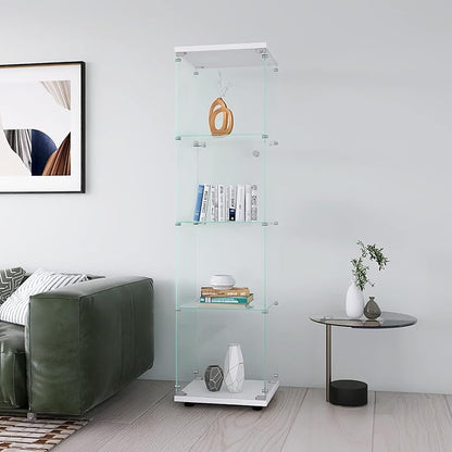 Yoluckea 4 Shelves Glass Display Cabinet by Yoluckea