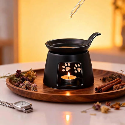 Ceramic Essential Oil Burner, BAOBYAO Wax Melt Burners Humidifier Yoga - Image 3
