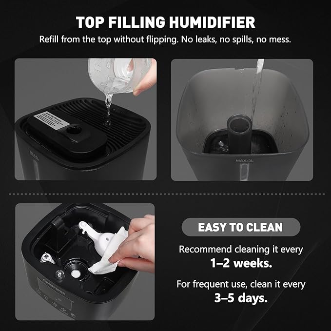 Coospider 5L Humidifier for Indoor Plants, Top Fill Humidifier for Grow Tent - Image 8