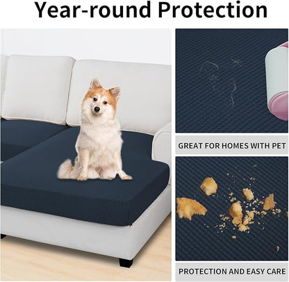 Easy-Going Stretch 4 Pieces Couch Cushion Covers - Image 3