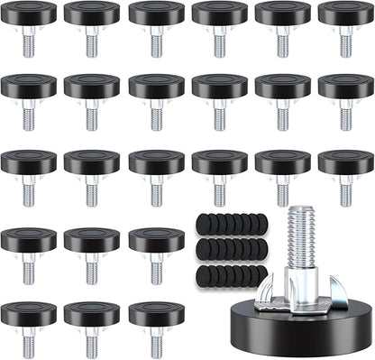 Adjustable Leveling Feet: 24pcs, M6 T-Nuts & Floor Protectors, Heavy Duty by Unknown
