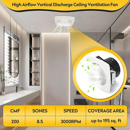 505 High Airflow Bathroom Fan for Ceiling – 8 Inch Fan - Image 4