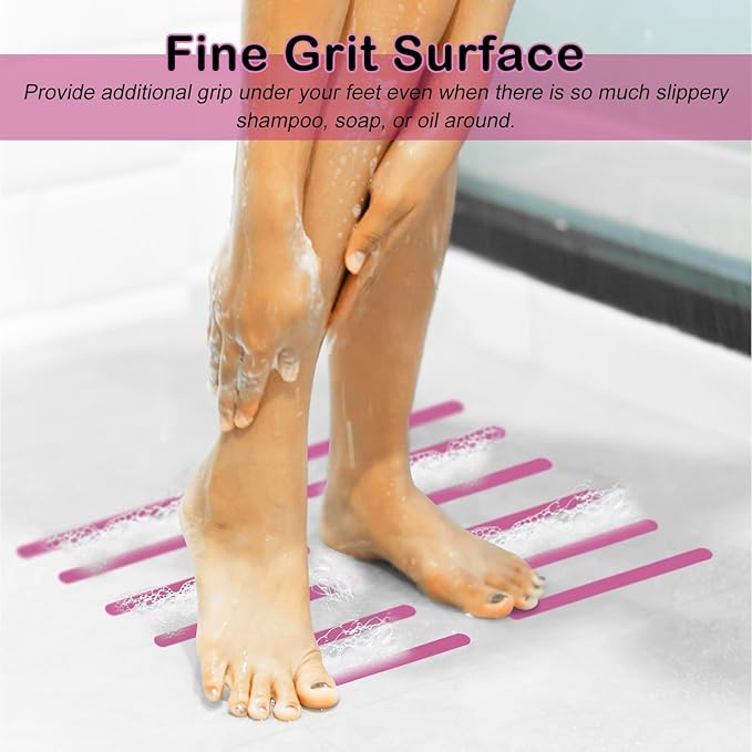 S&X Non-Slip Bathtub Shower Stickers 12-Pack Anti-Skid Strips, Waterproof - Image 2