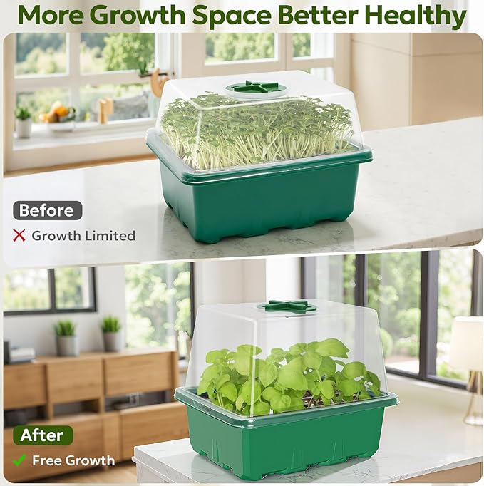 MIXC Seed Starter Kit with Grow Light, Elevated Seedling Tray Kit with - Image 4