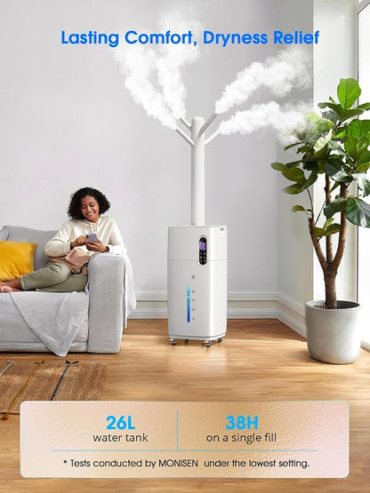 26L/5.7Gal Humidifier Large Room 3000 ft², Supersized Cool Mist, 38H Quiet - Image 2